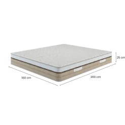 Materassi|Materassi Matrimoniali > Dmora Materasso microcircolazione agevolata matrimoniale 160x200 in Memory Foam - Annus Bianco