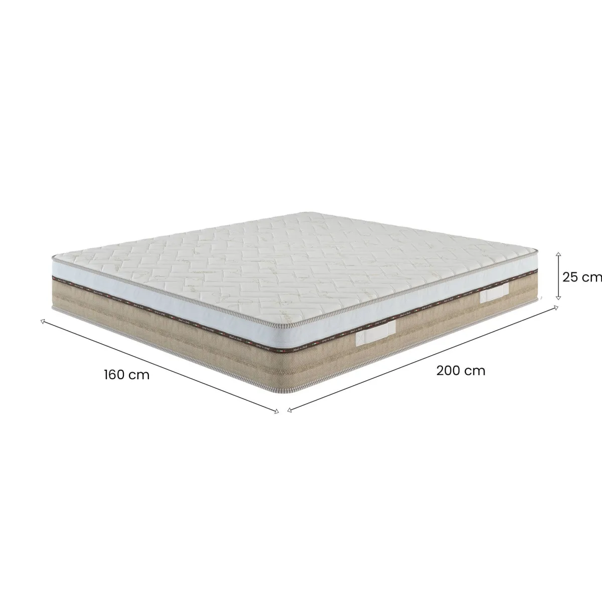 Materassi|Materassi Matrimoniali > Dmora Materasso microcircolazione agevolata matrimoniale 160x200 in Memory Foam - Annus Bianco