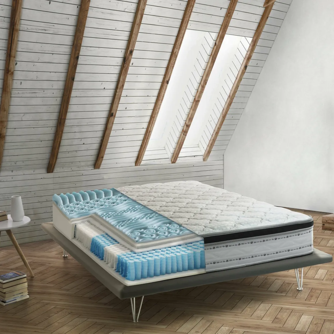 Materasso postura stabile matrimoniale 160x200 in Memory Foam sfoderabile - Atir