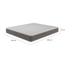 Materassi|Materassi Matrimoniali > Dmora Materasso rilassamento continuo matrimoniale 160x190 in Memory Foam - Allik Bianco