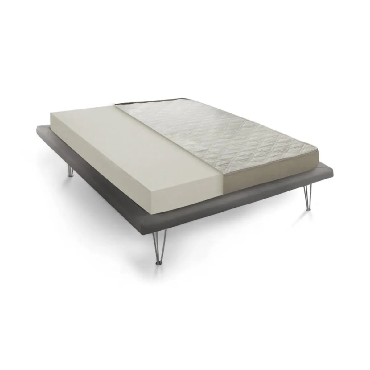 Materassi|Materassi Singoli > Dmora Materasso sensazione accogliente singolo 80x190 in Memory Foam sfoderabile - Akima Azzurro, Grigio