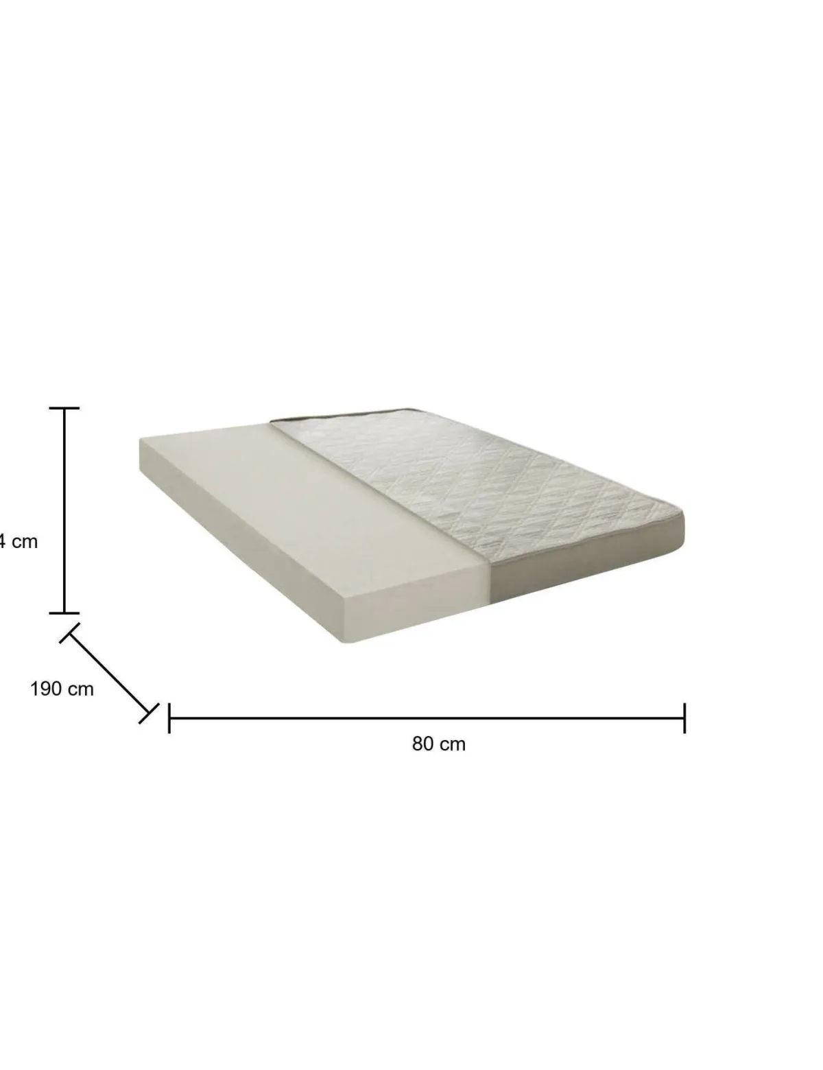 Materassi|Materassi Singoli > Dmora Materasso sensazione accogliente singolo 80x190 in Memory Foam sfoderabile - Akima Azzurro, Grigio