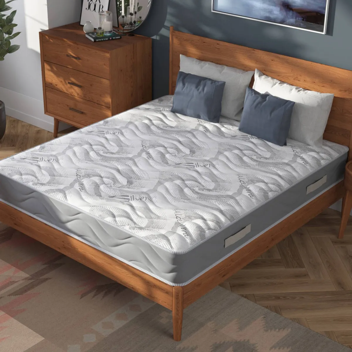 Materassi|Materassi Piazza E Mezza > Dmora Materasso sfoderabile piazza e mezza 120x200 in Memory Foam - Jin Bianco
