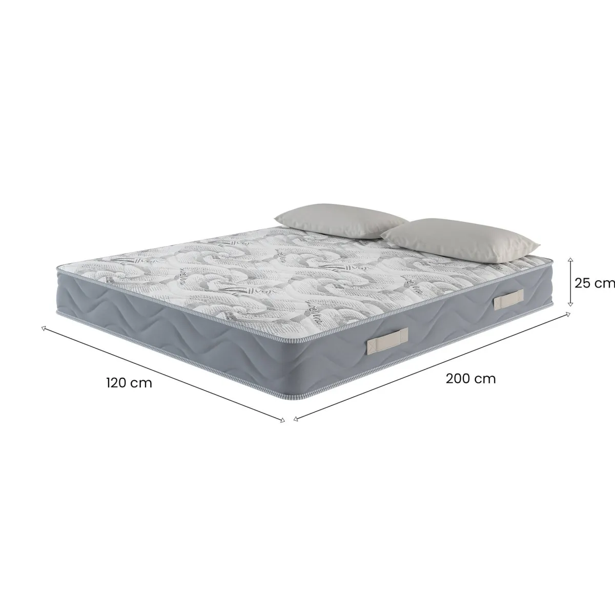 Materassi|Materassi Piazza E Mezza > Dmora Materasso sfoderabile piazza e mezza 120x200 in Memory Foam - Jin Bianco