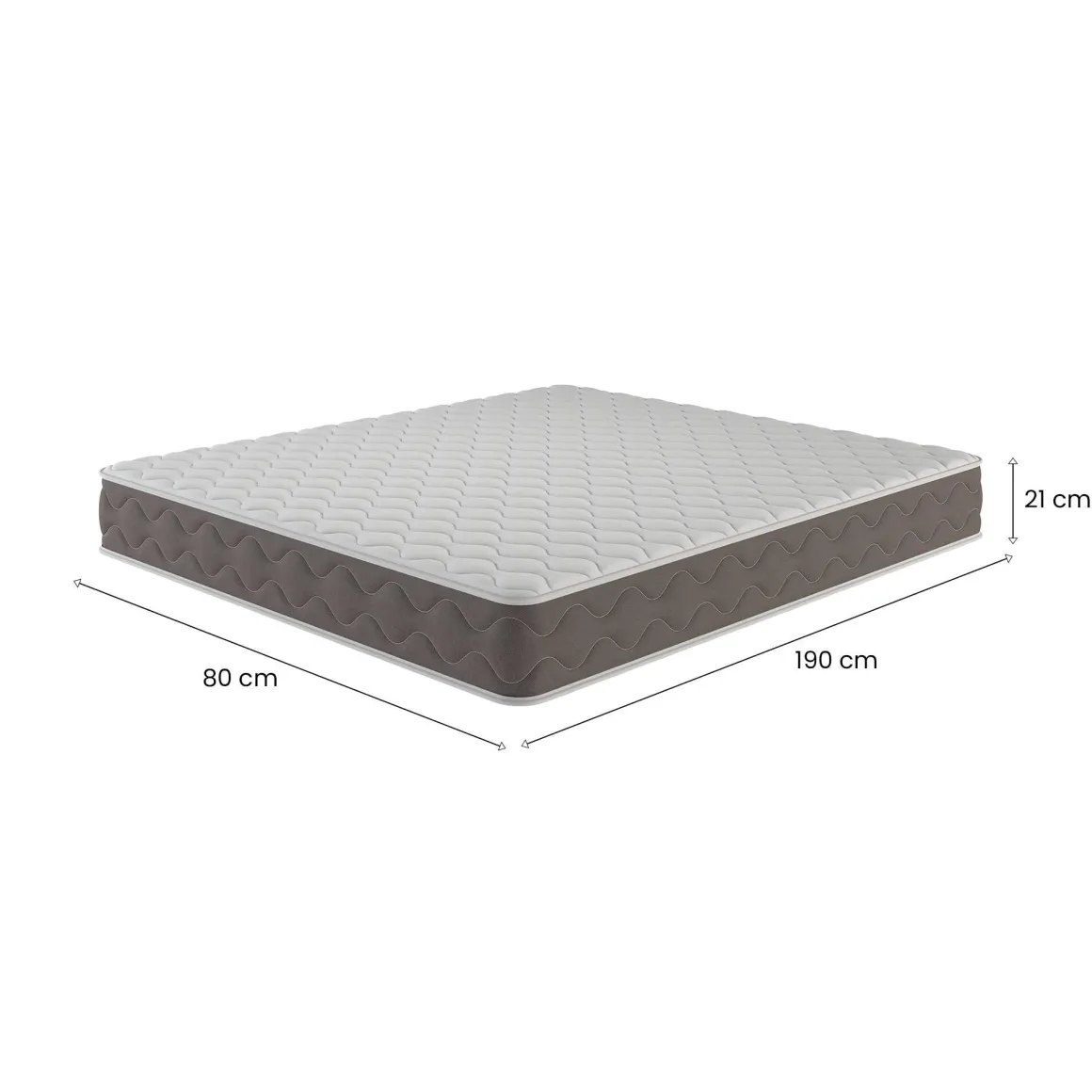 Materassi|Materassi Singoli > Dmora Materasso Singolo Grado Rigidità 6.5/10 Misura Rete Compatibile 80x200 cm 200x80x21h cm, Singolo Made in Italy - Gaggiano Bianco