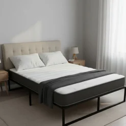 Materasso Singolo Bianco Grigio Grado Rigidità Medio 190x80x22h cm, Misura Rete Compatibile 80x190 cm - Solarino