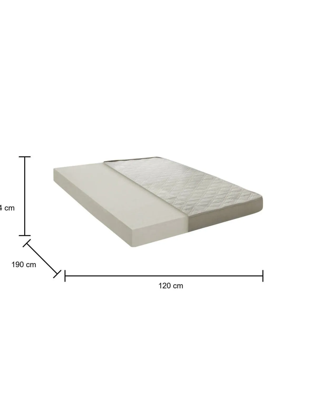 Materassi|Materassi Piazza E Mezza > Dmora Materasso stabile piazza e mezza 120x190 in Memory Foam sfoderabile - Any Azzurro, Grigio