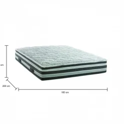 Materassi|Materassi Matrimoniali > Dmora Materasso tecnologia anallergica matrimoniale 160x200 in Memory Foam sfoderabile - Amistad Blu, Grigio