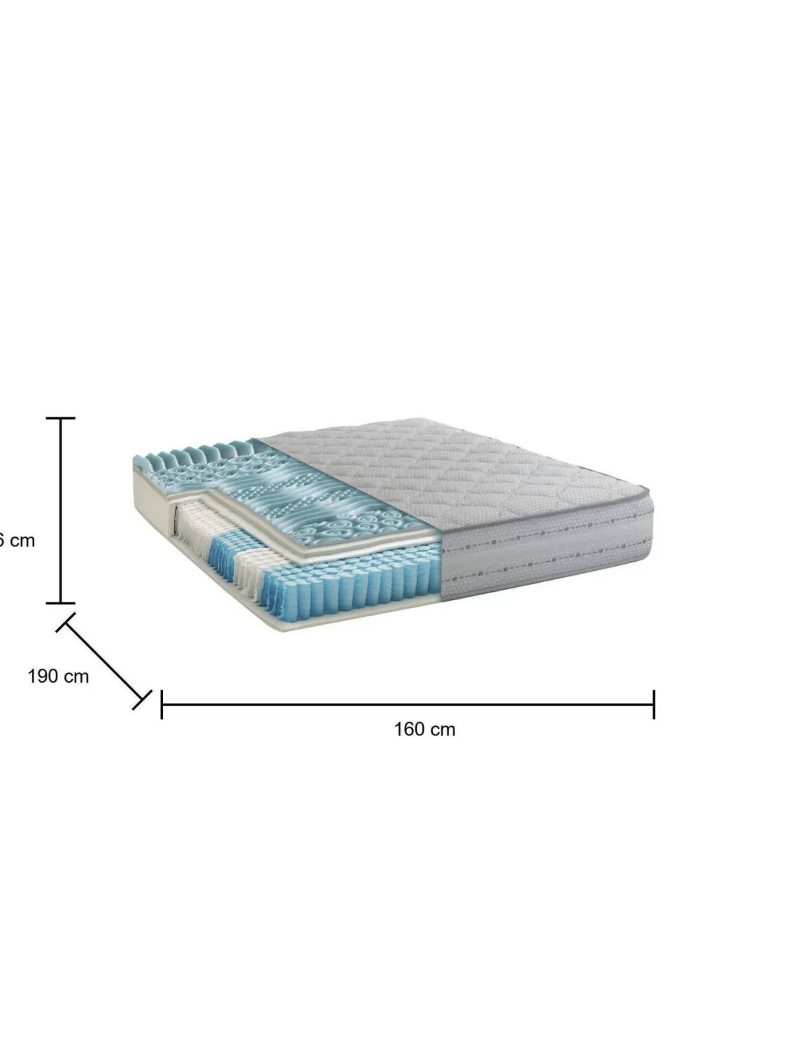 Materasso tecnologia avanzata matrimoniale 160x190 in Memory Foam sfoderabile - Aba