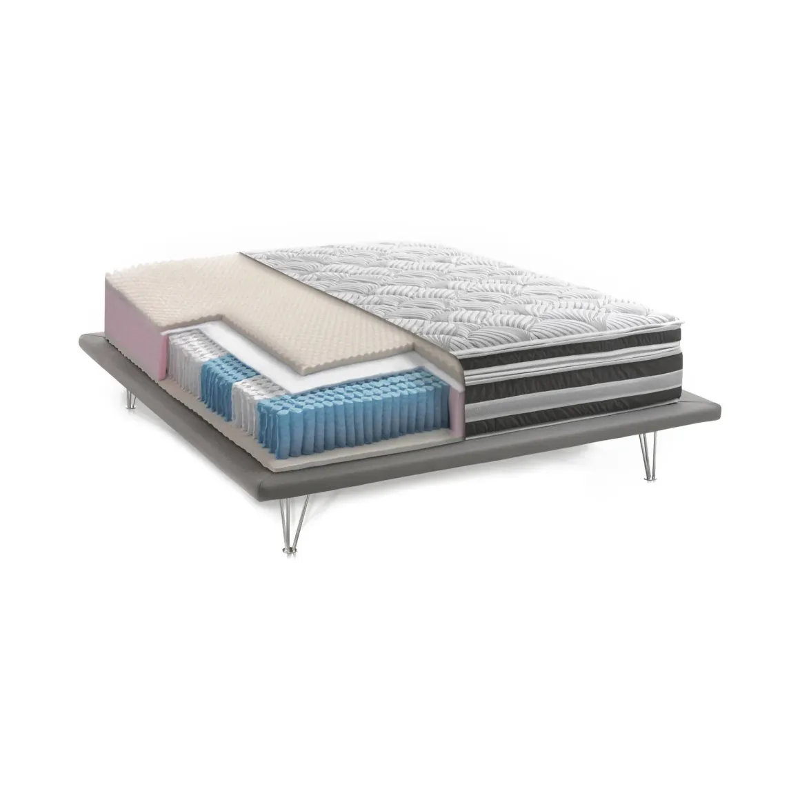 Materasso tecnologia ergonomica matrimoniale 160x190 in Memory Foam sfoderabile - Amistad