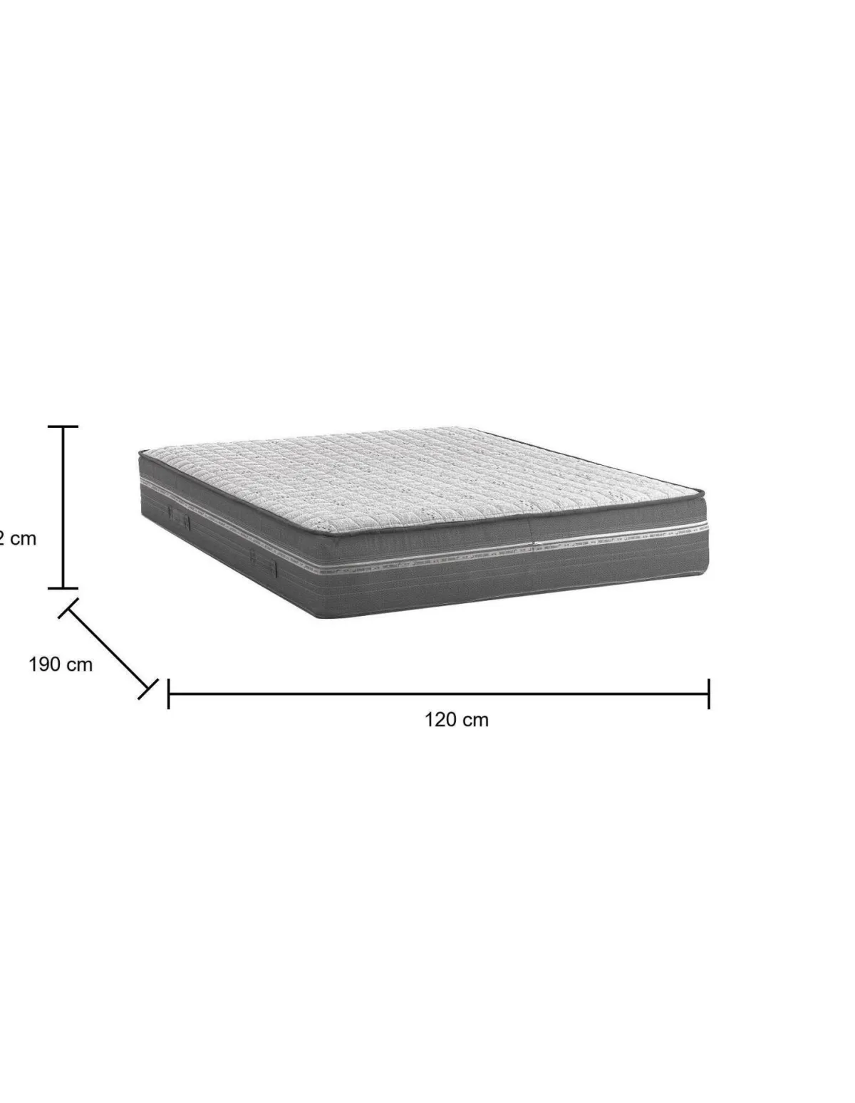 Materassi|Materassi Piazza E Mezza > Dmora Materasso traspirante piazza e mezza 120x190 in Memory Foam sfoderabile - Arial Grigio