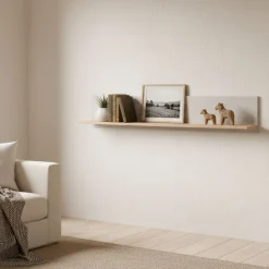 Mensole > Dmora Mensola Beige Marrone Rovere un Ripiano 137.5x19.5x24h cm, Portata Ripiani 5 - Dugenta Marrone Rovere, Beige