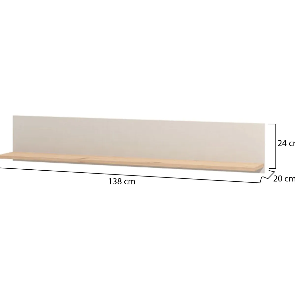 Mensole > Dmora Mensola Beige Marrone Rovere un Ripiano 137.5x19.5x24h cm, Portata Ripiani 5 - Dugenta Marrone Rovere, Beige