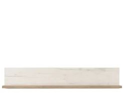 Mensola Bianco Anticato Marrone Rovere un Ripiano 120x19.5x22h cm, Portata Ripiani 5 - Picciano