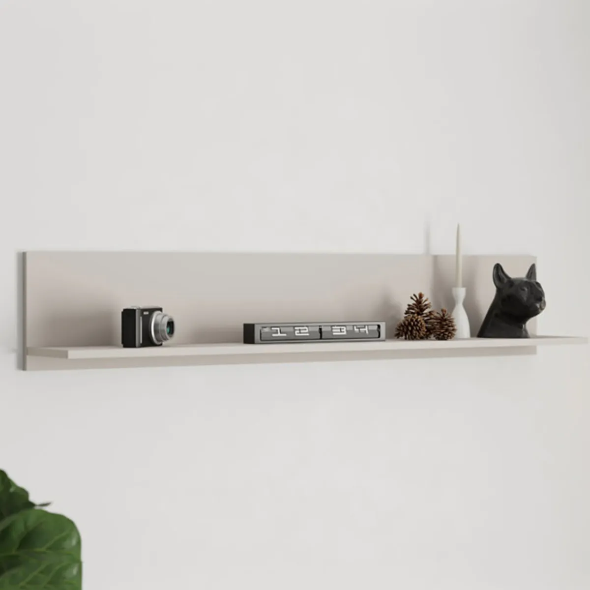 Mensole > Dmora Mensola un Ripiano Sfumatura Colore Struttura Crema 138x20x24h cm, - Rasun Bianco Crema