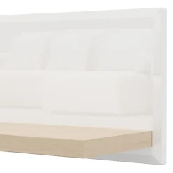 Mensola Bianco Lucido Marrone Rovere un Ripiano Sfumatura Colore Struttura Lucido 128x20x24h cm, Sfumatura Colore Struttura Rovere - Livo