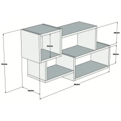 Mensola Bianco Marrone Noce 4 Ripiani Colore Struttura Marrone 91x22x51h cm, Sfumatura Colore Struttura Noce - Etnea