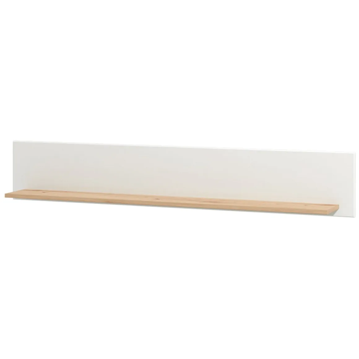 Mensole > Dmora Mensola Bianco Marrone Rovere un Ripiano Dettaglio Geometrico 146x19.5x24h cm, Portata Ripiani 5 - Suelli Marrone Rovere, Bianco