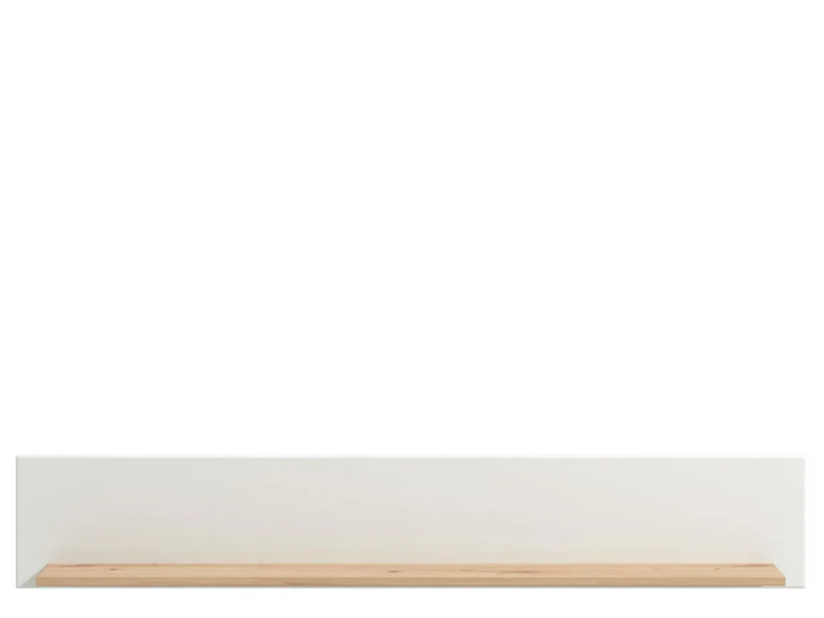 Mensole > Dmora Mensola Bianco Marrone Rovere un Ripiano Dettaglio Geometrico 146x19.5x24h cm, Portata Ripiani 5 - Suelli Marrone Rovere, Bianco