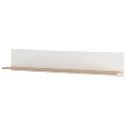 Mensole > Dmora Mensola Bianco Opaco Marrone Rovere un Ripiano Sfumatura Colore Struttura Opaco 138x20x24h cm, Sfumatura Colore Struttura Rovere - Norbio Marrone Rovere, Bianco Opaco