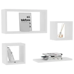 Mensola Bianco 4 Ripiani Modulabile,set da 4 Mensole 24x15x44h cm, - Lisignago