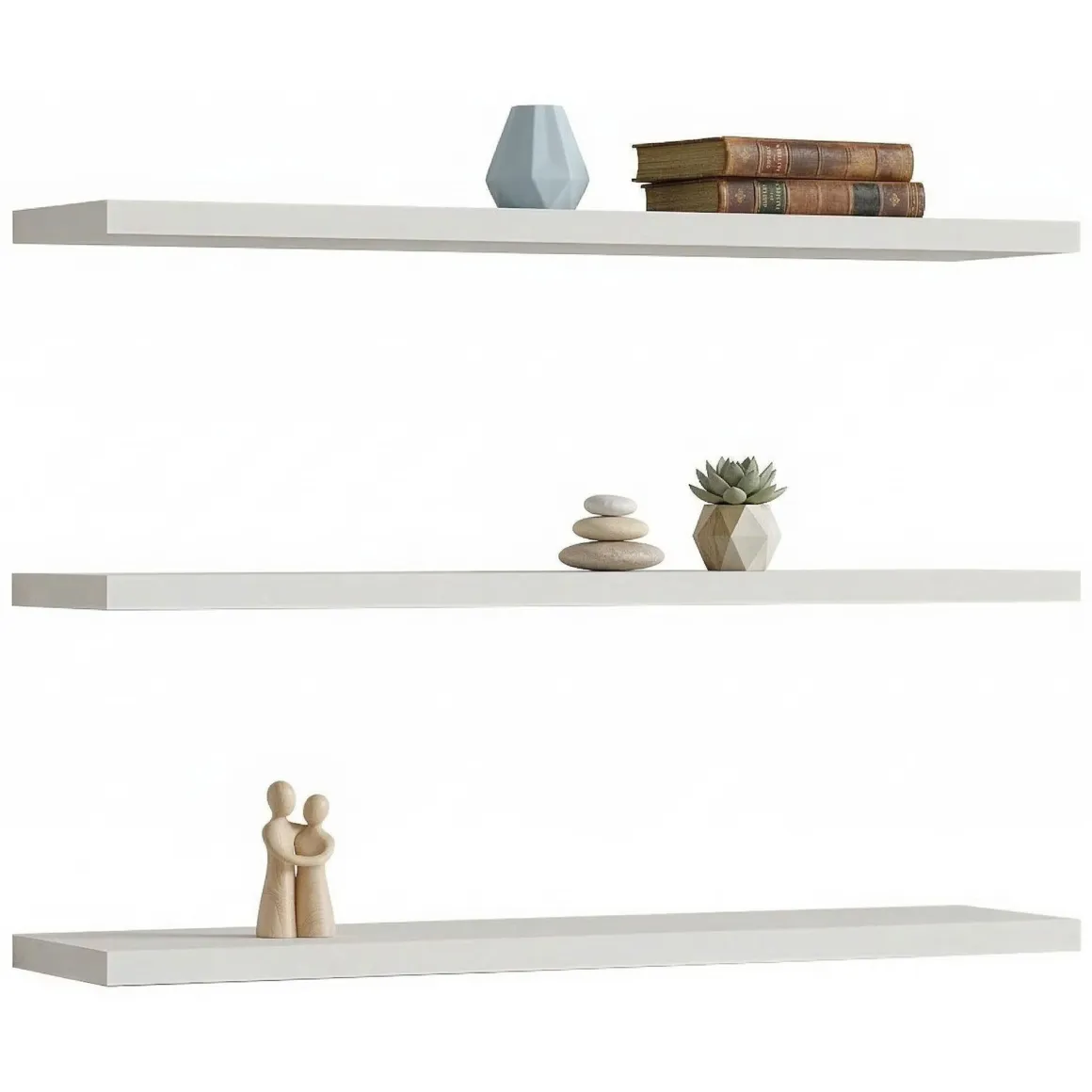 Mensola Bianco 3 Ripiani set da 3 60x15x2h cm, - Meina