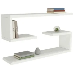 Mensola Bianco 4 Ripiani set da 2 Mensole 60x15x18h cm, - Savogna