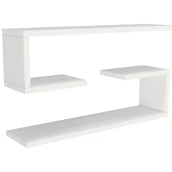 Mensola Bianco 4 Ripiani set da 2 Mensole 60x15x18h cm, - Savogna