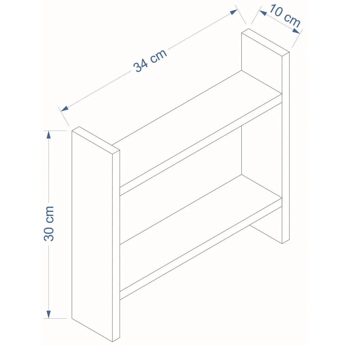 Mensole > Dmora Mensola 2 Ripiani 34x10x30h cm, - Morfasso Bianco