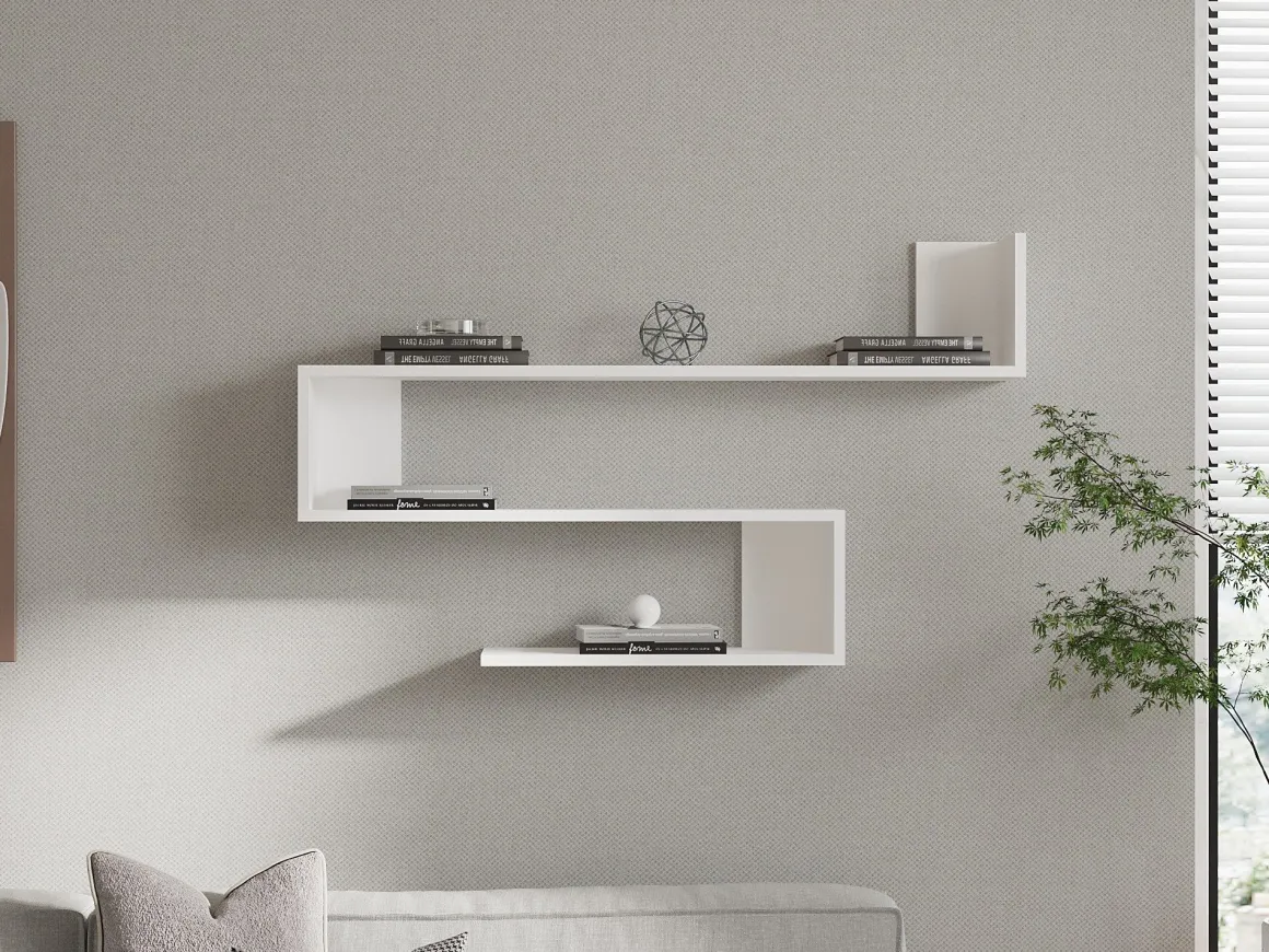 Mensola Bianco 3 Ripiani 120x20x71h cm, - Deliceto