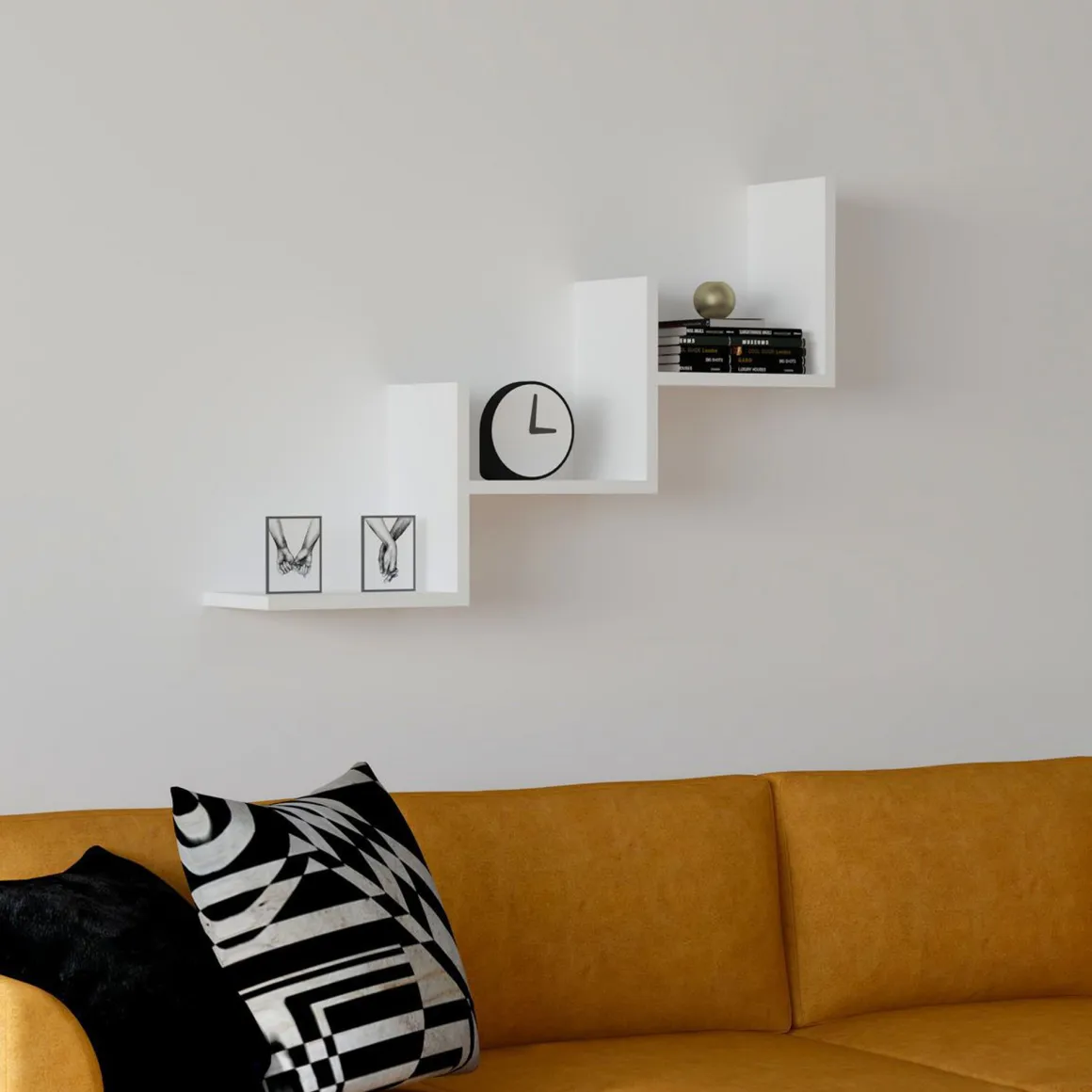 Mensola Bianco 3 Ripiani 90x20x60h cm, - Solesino