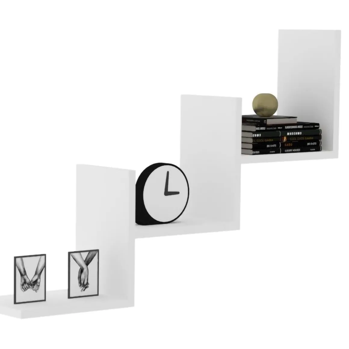 Mensola Bianco 3 Ripiani 90x20x60h cm, - Solesino