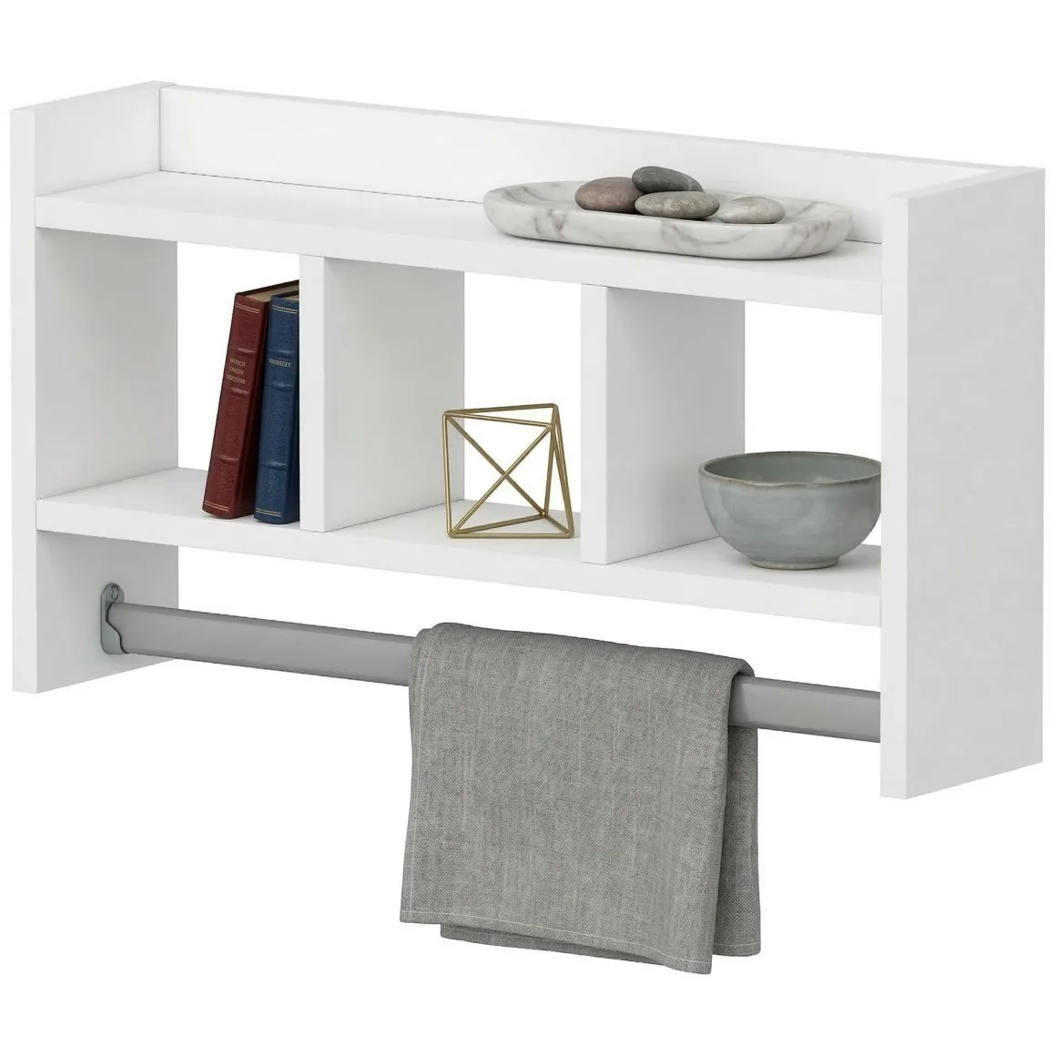 Mensola Bianco 4 Ripiani 64x15x35h cm, - Cortale