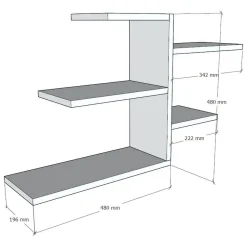 Mensole > Dmora Mensola 5 Ripiani 82x20x48h cm, - Vizze Bianco