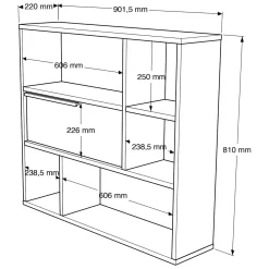Mensole > Dmora Mensola 6 Ripiani 70x20x69h cm, - Riva Bianco