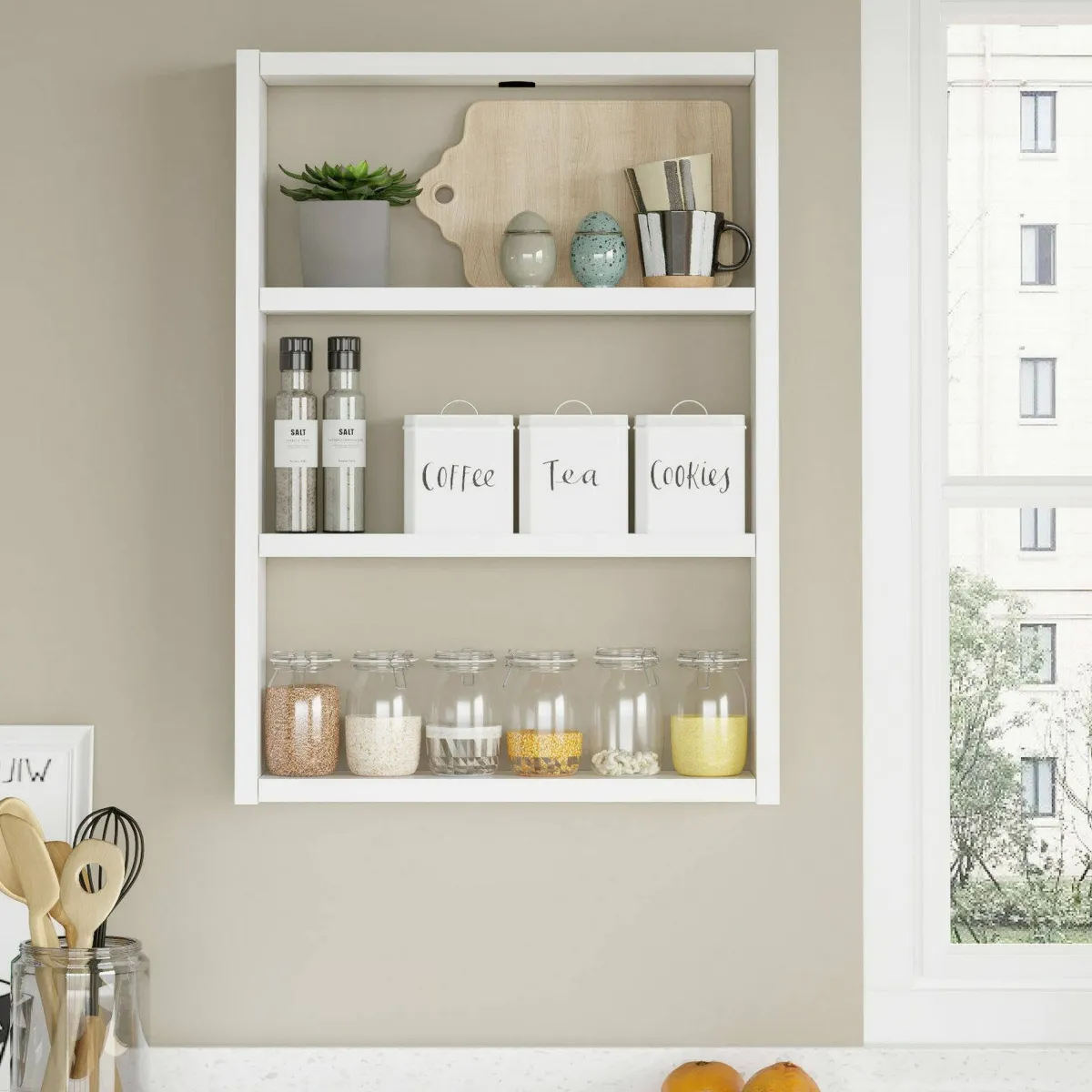 Mensole > Dmora Mensola da muro 9x43cm bianca - Krosa Bianco