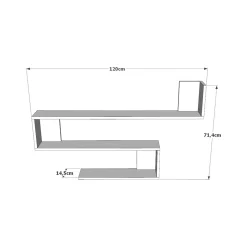 Mensola da parete desgin 14x120cm quercia - Fulvia