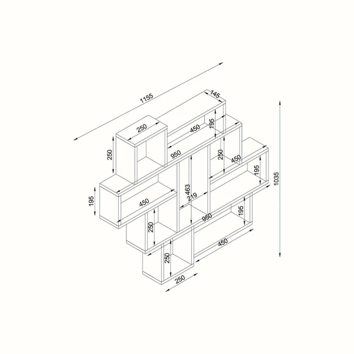 Mensola da parete 15x115cm bianca - Chapala