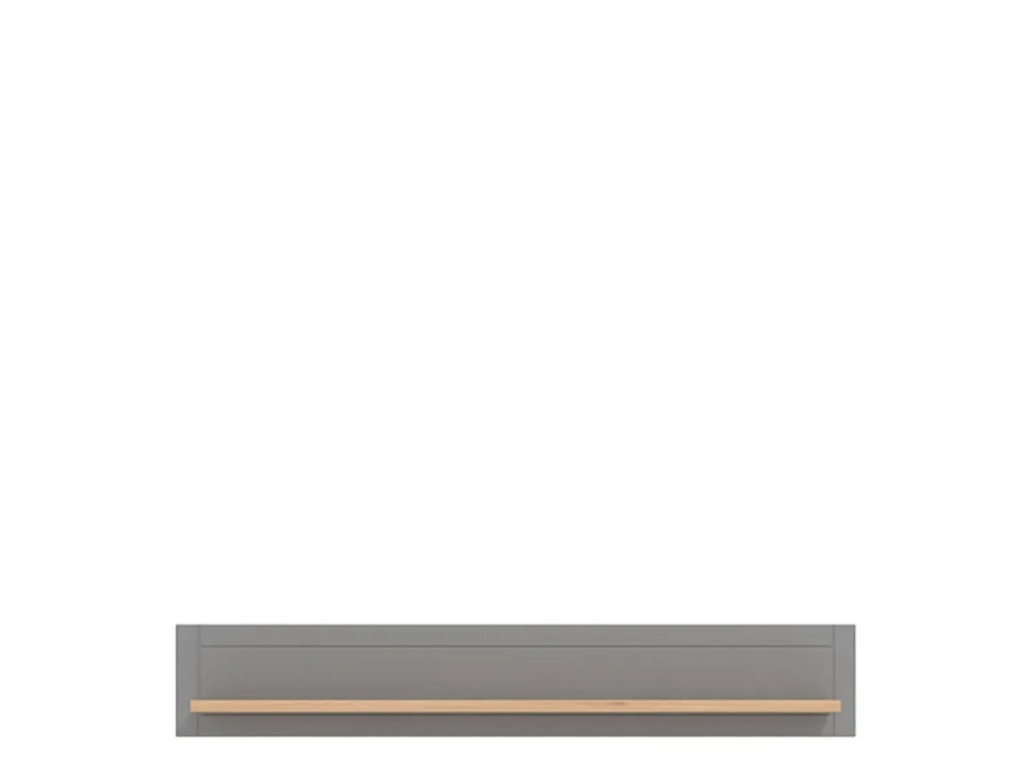 Mensola Grigio Marrone Rovere un Ripiano Dettaglio Geometrico 146x19.5x24h cm, Portata Ripiani 5 - Suelli