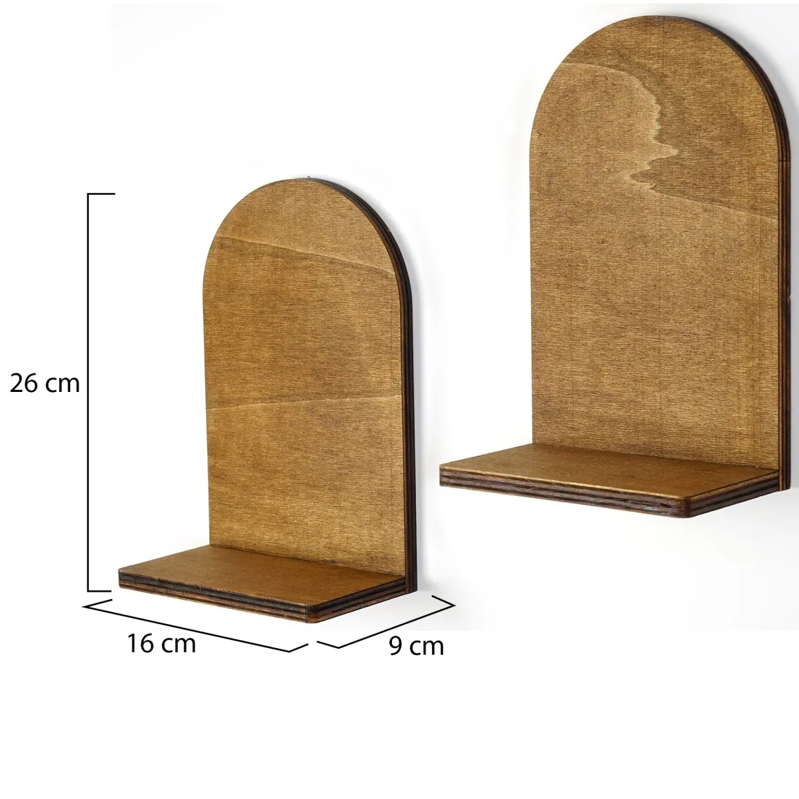 Mensola Marrone Naturale 2 Ripiani Sfumatura Colore Struttura Naturale 16x26x9h cm, - Ussassai