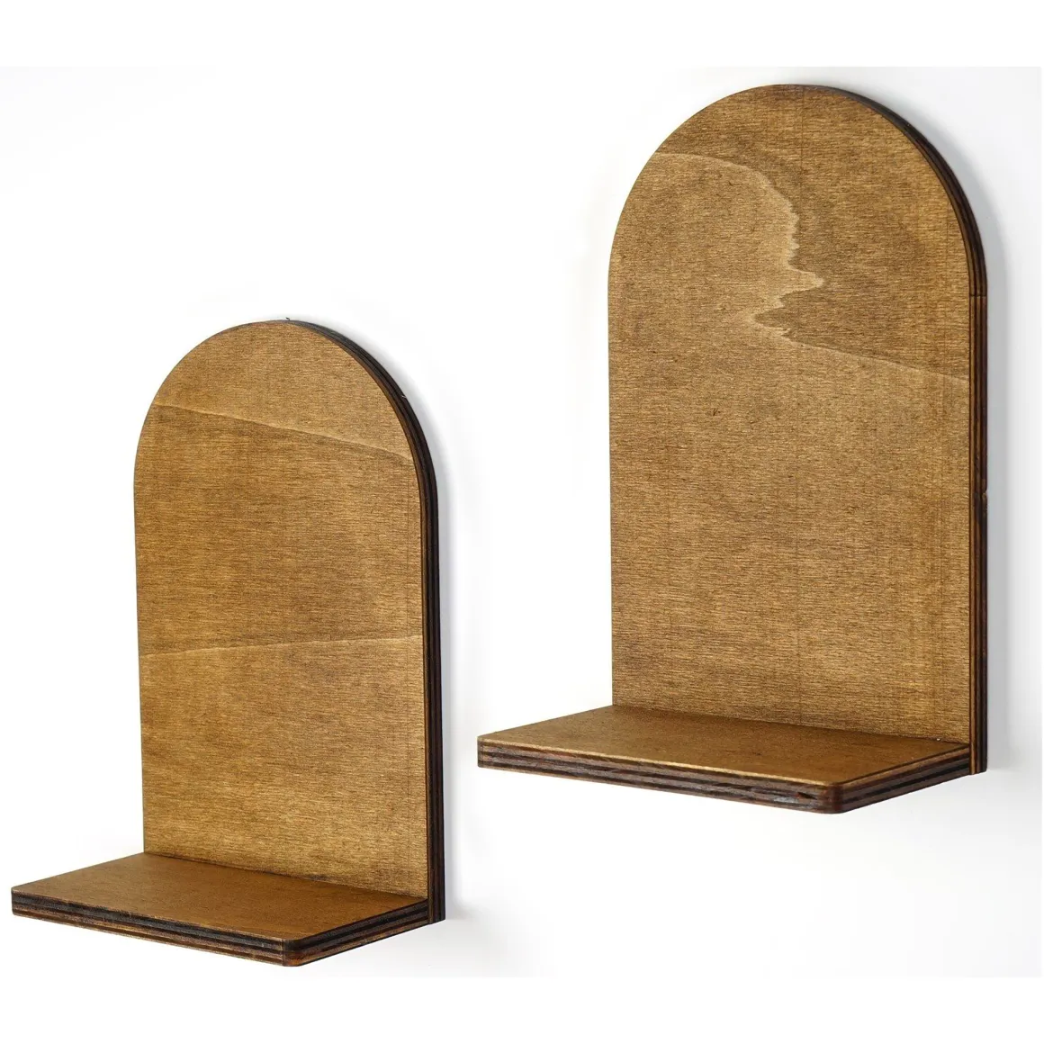Mensola Marrone Naturale 2 Ripiani Sfumatura Colore Struttura Naturale 16x26x9h cm, - Ussassai