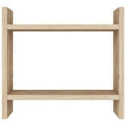 Mensola Marrone Naturale 2 Ripiani Sfumatura Colore Struttura Naturale 34x10x30h cm, - Morfasso
