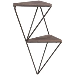 Mensole > Dmora Mensola Marrone Noce Nero 2 Ripiani in Legno di Abete 33x13x30h cm, Colore Struttura Nero - Cassola Nero, Marrone Noce