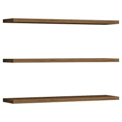 Mensola Marrone Noce 3 Ripiani set da 3 60x15x2h cm, Sfumatura Colore Struttura Noce - Meina