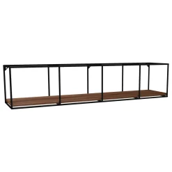 Mensole > Dmora Mensola Marrone Noce Scuro Nero un Ripiano Colore Struttura Nero 120x30x30h cm, Materiale Struttura in Metallo - Cis Nero, Marrone Noce scuro