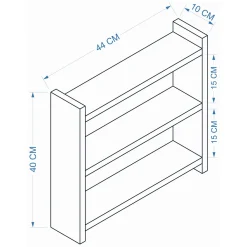 Mensole > Dmora Mensola 2 Ripiani Sfumatura Colore Struttura Rovere Chiaro 44x10x40h cm, - Rizza Marrone Rovere chiaro