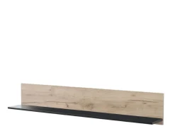 Mensole > Dmora Mensola Marrone Rovere Grigio Nero un Ripiano 137.5x19.5x24h cm, Portata Ripiani 5 - Caines Nero, Marrone Rovere grigio