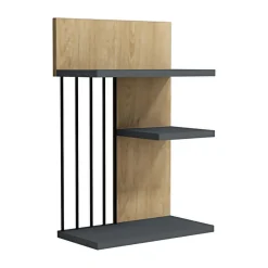 Mensole > Dmora Mensola Marrone Rovere Nero Antracite 3 Ripiani Colore Struttura Nero 40x21x60h cm, Sfumatura Colore Struttura Rovere - Pensilis Nero Antracite, Marrone Rovere