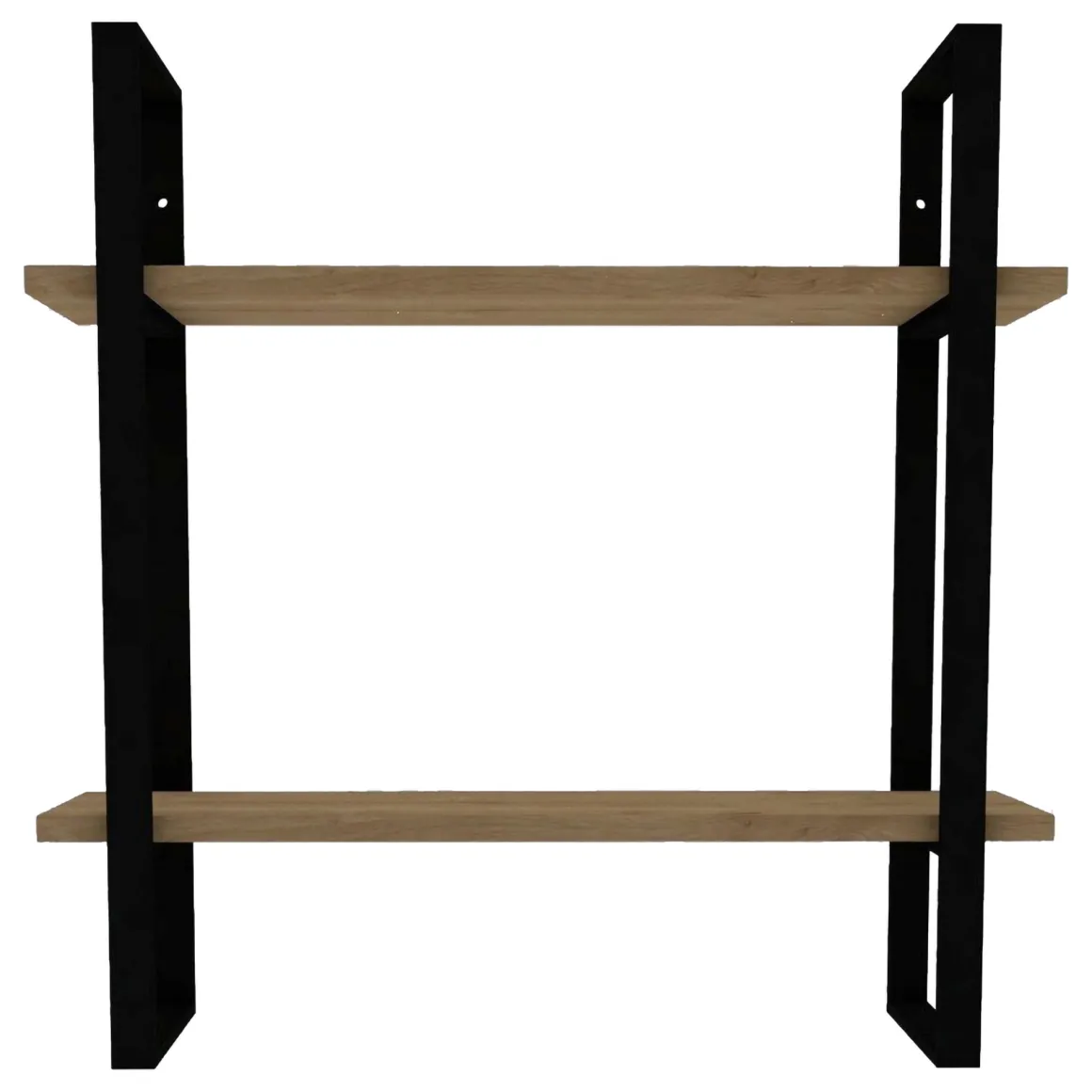 Mensola Marrone Rovere Nero 2 Ripiani Colore Struttura Nero 70x22x70h cm, Sfumatura Colore Struttura Rovere - Picerno