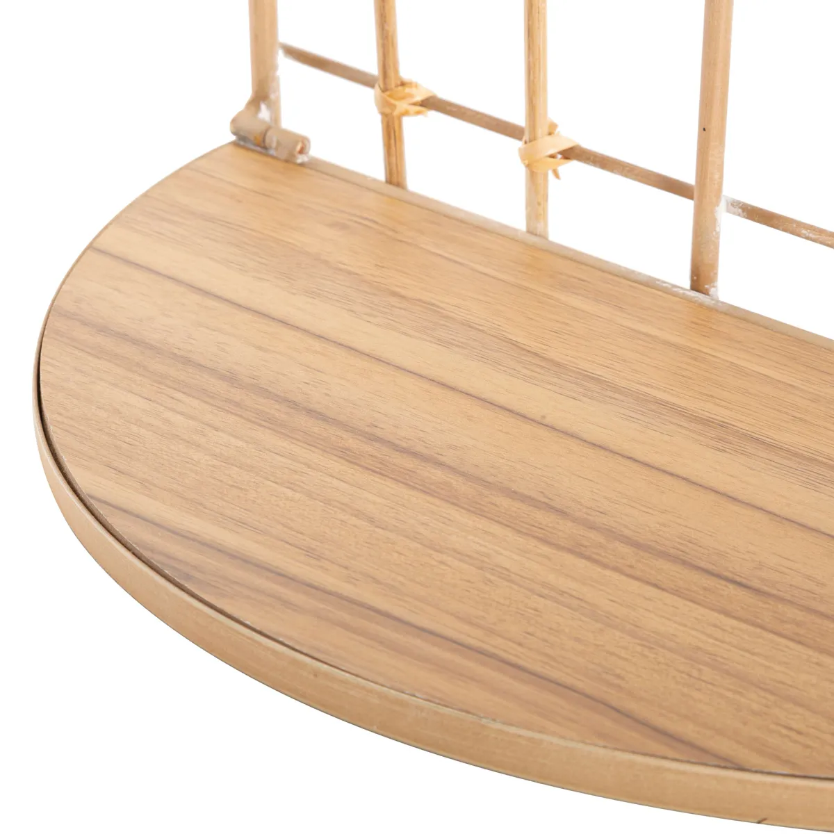 Mensole > Dmora Mensola 2 Ripiani Finitura in Rattan 35x18x46h cm, Sfumatura Colore Struttura Rovere - Daleka Marrone Rovere